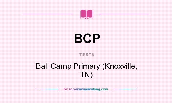 What does BCP mean? It stands for Ball Camp Primary (Knoxville, TN)