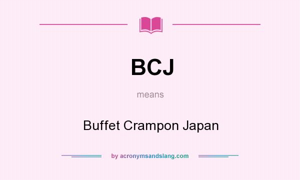What does BCJ mean? It stands for Buffet Crampon Japan