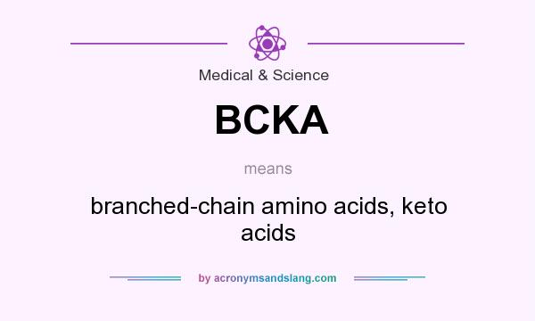 What does BCKA mean? It stands for branched-chain amino acids, keto acids