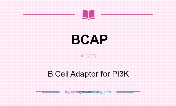 What does BCAP mean? It stands for B Cell Adaptor for PI3K