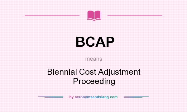 What does BCAP mean? It stands for Biennial Cost Adjustment Proceeding