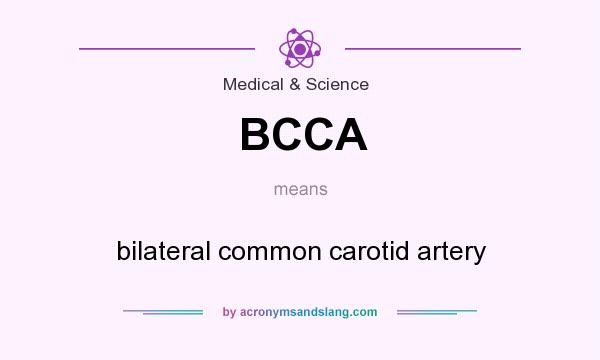 What does BCCA mean? It stands for bilateral common carotid artery