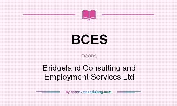 What does BCES mean? It stands for Bridgeland Consulting and Employment Services Ltd