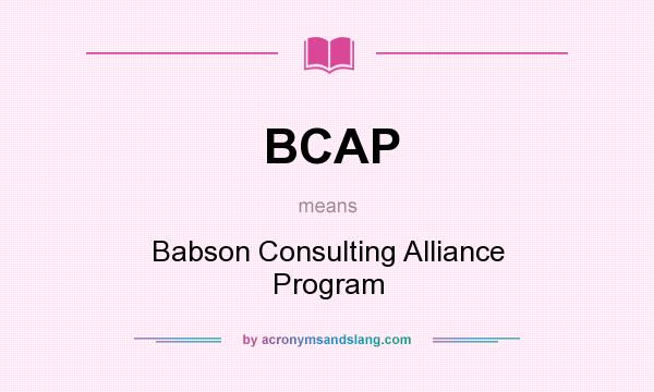 What does BCAP mean? It stands for Babson Consulting Alliance Program