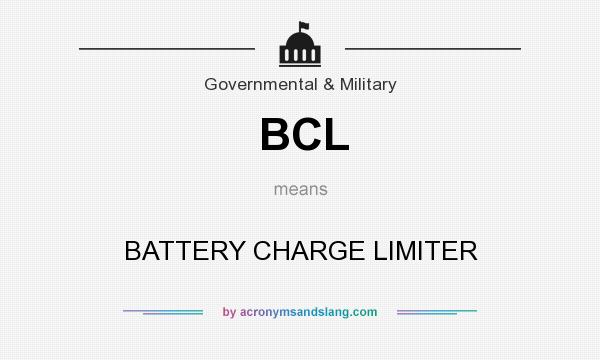 What does BCL mean? It stands for BATTERY CHARGE LIMITER