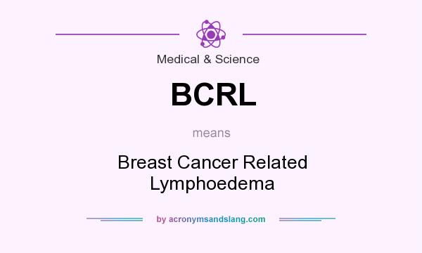 What does BCRL mean? It stands for Breast Cancer Related Lymphoedema