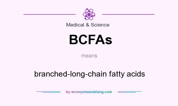 What does BCFAs mean? It stands for branched-long-chain fatty acids