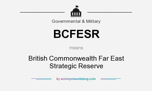 What does BCFESR mean? It stands for British Commonwealth Far East Strategic Reserve