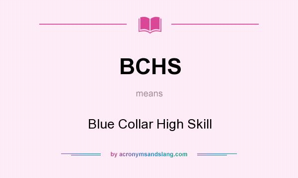What does BCHS mean? It stands for Blue Collar High Skill