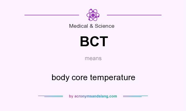 What does BCT mean? It stands for body core temperature