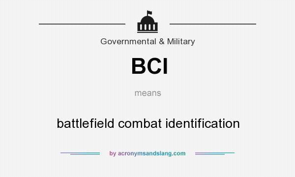 What does BCI mean? It stands for battlefield combat identification