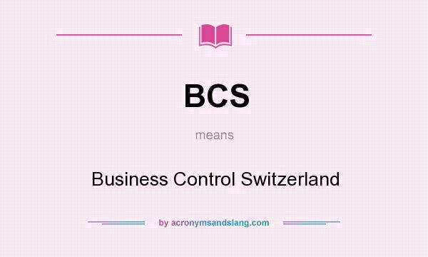 What does BCS mean? It stands for Business Control Switzerland