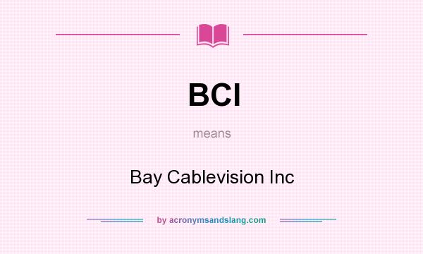 What does BCI mean? It stands for Bay Cablevision Inc