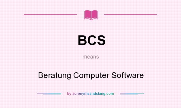 What does BCS mean? It stands for Beratung Computer Software