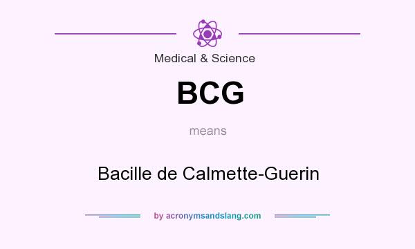 What does BCG mean? It stands for Bacille de Calmette-Guerin