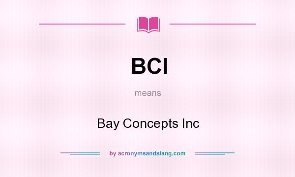 What does BCI mean? It stands for Bay Concepts Inc