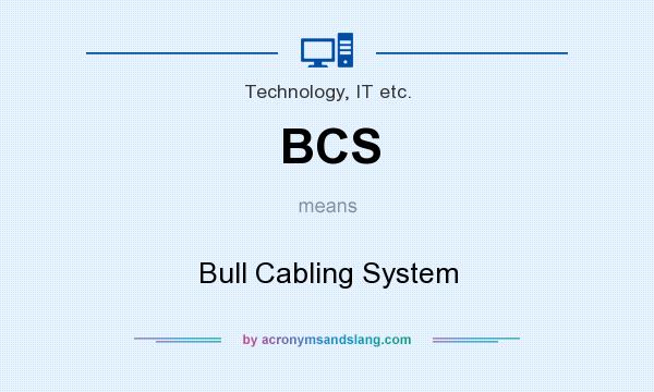 What does BCS mean? It stands for Bull Cabling System