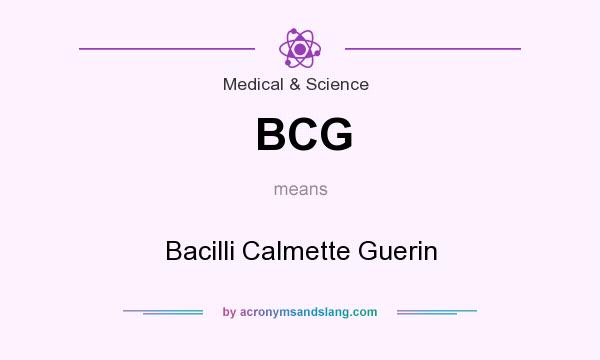 What does BCG mean? It stands for Bacilli Calmette Guerin
