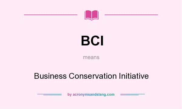 What does BCI mean? It stands for Business Conservation Initiative