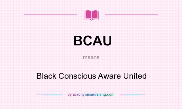 What does BCAU mean? It stands for Black Conscious Aware United