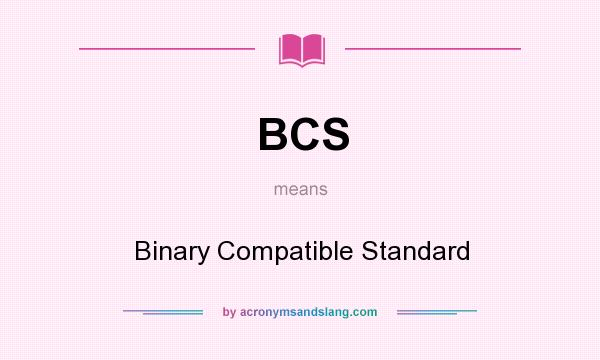 What does BCS mean? It stands for Binary Compatible Standard