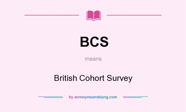 What does BCS mean? It stands for British Cohort Survey
