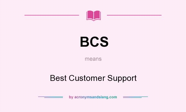 What does BCS mean? It stands for Best Customer Support