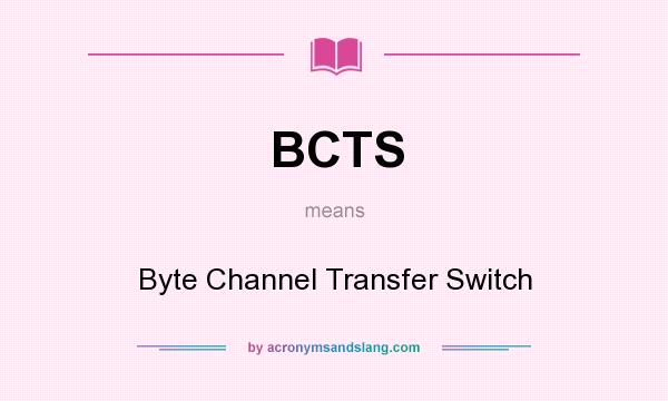 What does BCTS mean? It stands for Byte Channel Transfer Switch