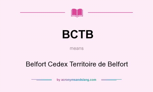 What does BCTB mean? It stands for Belfort Cedex Territoire de Belfort