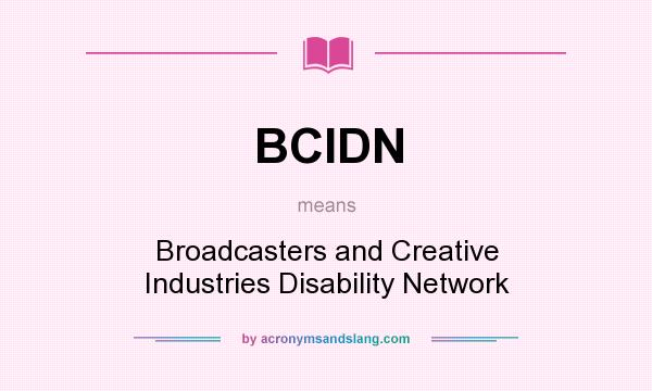 What does BCIDN mean? It stands for Broadcasters and Creative Industries Disability Network