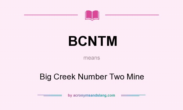 What does BCNTM mean? It stands for Big Creek Number Two Mine