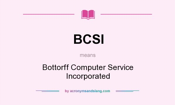 What does BCSI mean? It stands for Bottorff Computer Service Incorporated