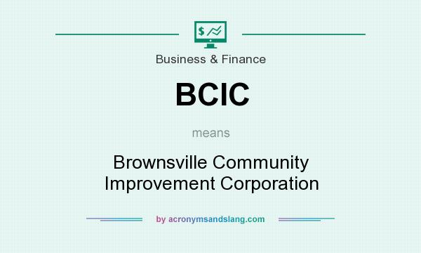 What does BCIC mean? It stands for Brownsville Community Improvement Corporation