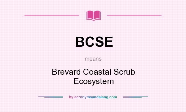 What does BCSE mean? It stands for Brevard Coastal Scrub Ecosystem