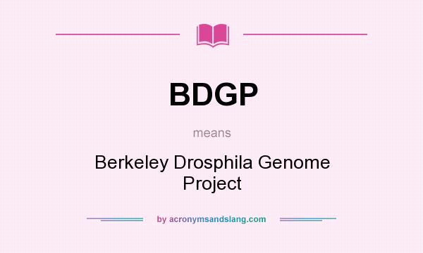 What does BDGP mean? It stands for Berkeley Drosphila Genome Project