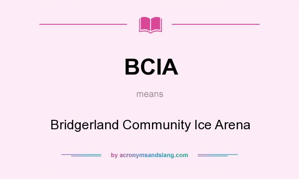 What does BCIA mean? It stands for Bridgerland Community Ice Arena