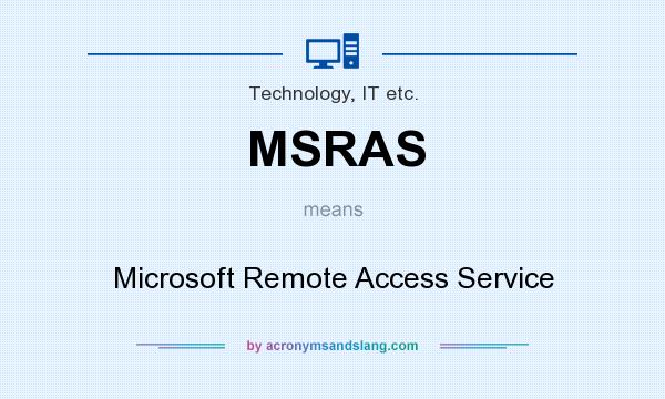 What does MSRAS mean? It stands for Microsoft Remote Access Service