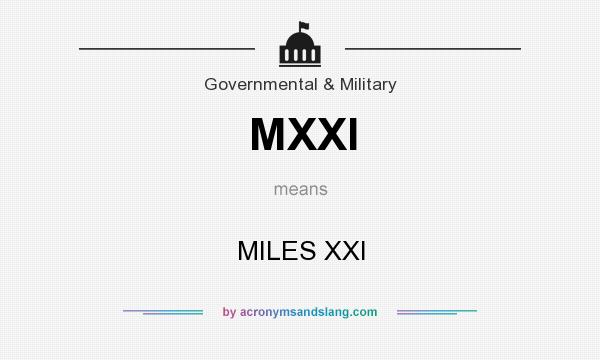 What does MXXI mean? It stands for MILES XXI
