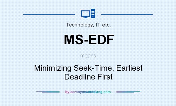 What does MS-EDF mean? It stands for Minimizing Seek-Time, Earliest Deadline First
