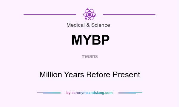 What does MYBP mean? It stands for Million Years Before Present