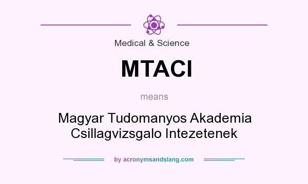 What does MTACI mean? It stands for Magyar Tudomanyos Akademia Csillagvizsgalo Intezetenek