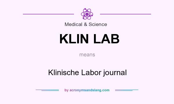 What does KLIN LAB mean? It stands for Klinische Labor journal