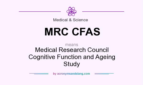 What does MRC CFAS mean? It stands for Medical Research Council Cognitive Function and Ageing Study