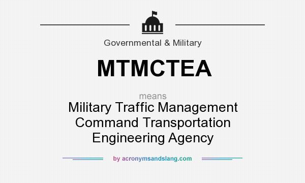What does MTMCTEA mean? It stands for Military Traffic Management Command Transportation Engineering Agency