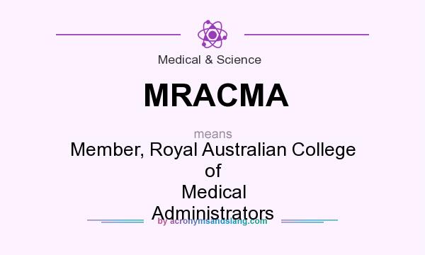 What does MRACMA mean? It stands for Member, Royal Australian College of Medical Administrators