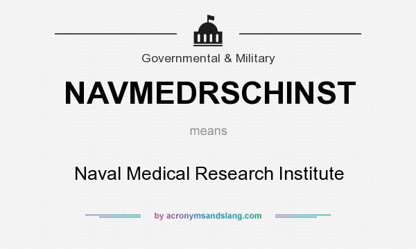 What does NAVMEDRSCHINST mean? It stands for Naval Medical Research Institute