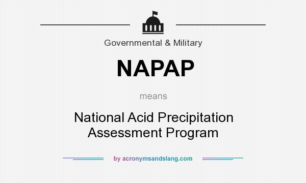 What does NAPAP mean? It stands for National Acid Precipitation Assessment Program
