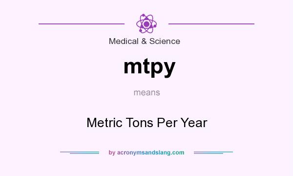 What does mtpy mean? It stands for Metric Tons Per Year