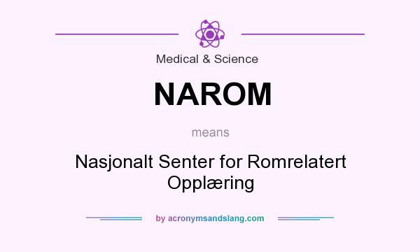 What does NAROM mean? It stands for Nasjonalt Senter for Romrelatert Opplæring