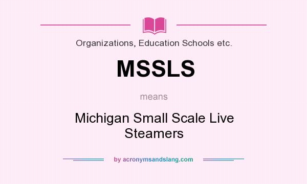 What does MSSLS mean? It stands for Michigan Small Scale Live Steamers
